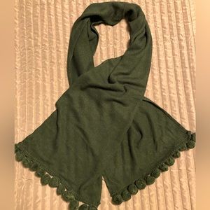 Scarf with pom pom fringe